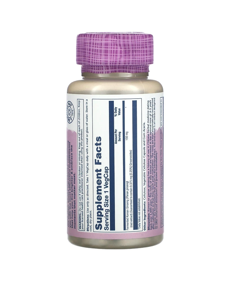 Solaray Vital Extracts Fermented Korean Ginseng 150 mg - 30 VegCaps