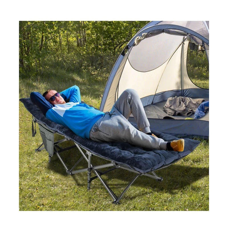 75 x 27.5 Inch Camping Cot Pads with Soft and Breathable Crystal Velvet