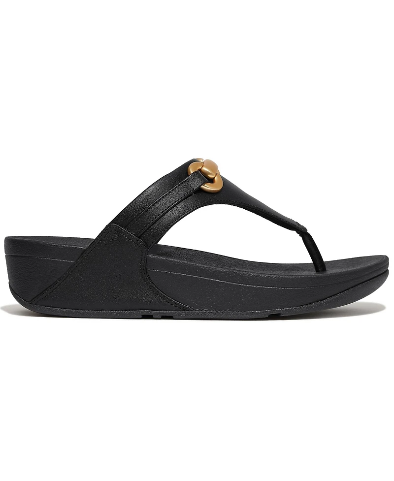 FitFlop Women's Lulu Chunky Snaffle Leather Toe-Post Sandals
