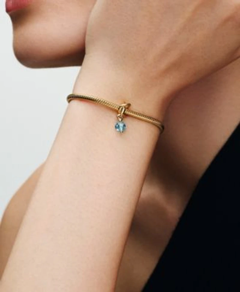 Pandora 14k Gold Plated Faceted Eternity Circle Dangle Charm