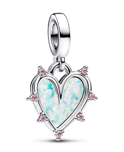 Pandora Sterling Silver Friendship Opalescent Double Dangle Charm
