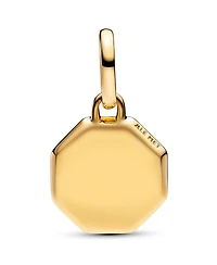 Pandora 14K Gold-Plated Blue Engravable Mini Medallion Charm
