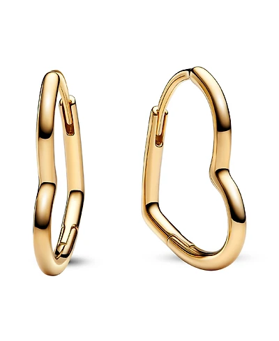 Pandora 14K Gold-Plated Asymmetrical Heart Hoop Earrings