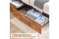 gaomon Queen Bed Frame with Led Lights and Usb Charging Ports Headboard