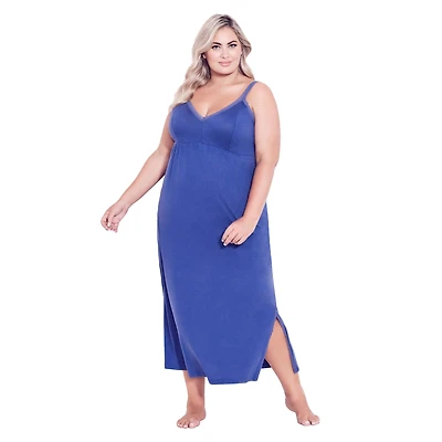 Avenue Plus Size Lace Trim Maxi Sleep Dress