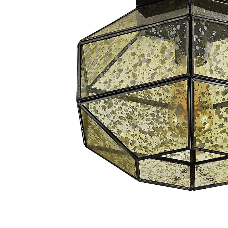 Jonathan Y Evelyn Vintage Farmhouse Iron/Glass Led Flush Mount
