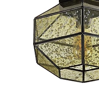 Jonathan Y Evelyn Vintage Farmhouse Iron/Glass Led Flush Mount