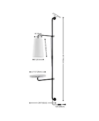 Jonathan Y Andre 1-Light Contemporary Industrial Iron Plug-In with Adjustable Marble Table Led Sconce