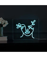 Jonathan Y Teary Face Contemporary Glam Acrylic Box Usb Operated Led Neon Light