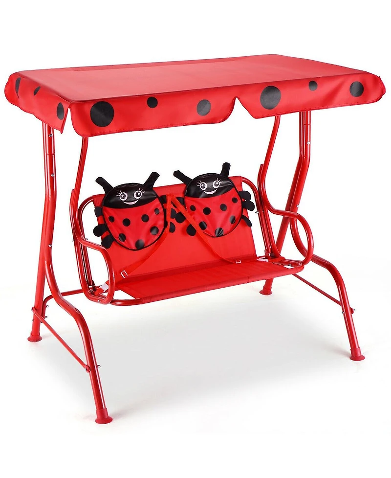 Slickblue 2 Person Kids Patio Swing Porch Bench with Canopy