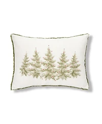 13" x 20" Winter Trees Embellished Christmas Throw Pillow