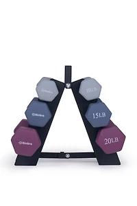 Bintiva Earthtone Dumbbell Kit With Stand