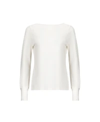 Hope & Henry Women's Organic Bellow Sleeve Knit Top with Button Cuffs