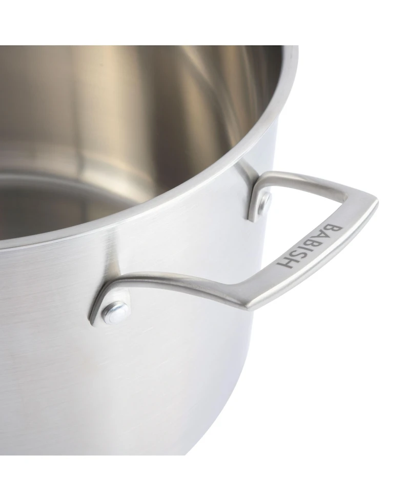 Babish Tri-Ply Stainless Steel Professional Grade Stock Pot w/Lid, 12-Quart