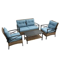 Streamdale Outdoor Rattan Wicker Sectional Sofa Set with Cushion