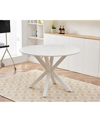 Streamdale Furniture Mid-Century Dining Table for 4-6 people with Round Mdf Top