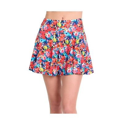 Calypsa Women's Flowy Swim Skirt With Attached Shorts