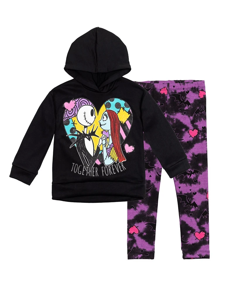 Nightmare Before Christmas Girls Winnie the Pooh Fleece Hoodie and Leggings Outfit Set