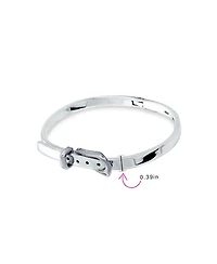 Bling Jewelry Stacking Functional Belt Buckle Bangle Bracelet Yellow Gold Platerd Sterling Silver Adjustable 7-8 Inch
