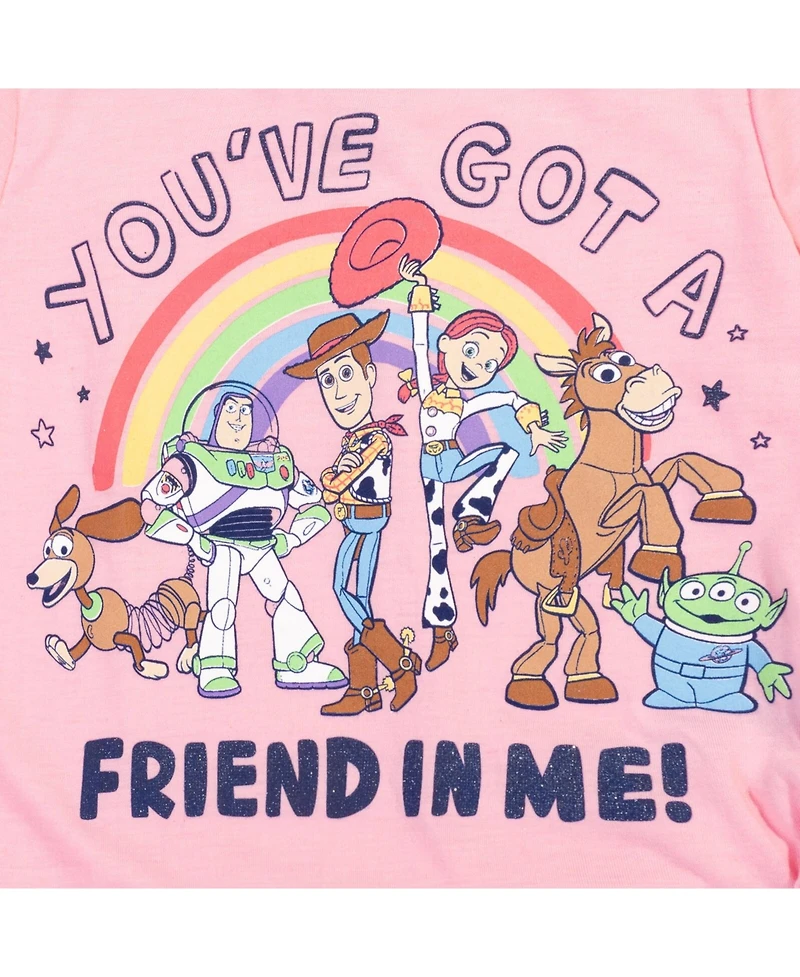 Disney Toddler Girls Moana Winnie the Pooh Lion King Pixar Toy Story Lilo & Stitch T-Shirt Shorts Outfit Set to