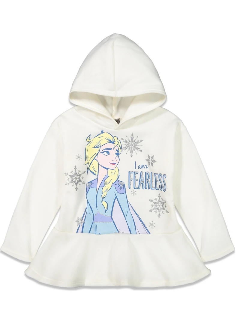 Frozen Big Girls Queen Elsa Fleece Peplum Hoodie and Leggings Outfit Set