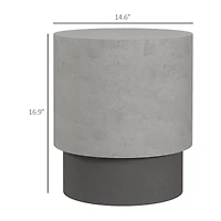 Homcom Concrete Finish Accent Table, Round Side Table,