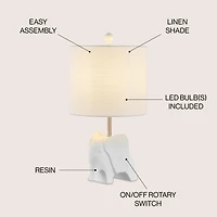 Jonathan Y Koda 17.5" Eclectic Southwestern Resin/Iron Elephant Led Kids' Table Lamp, Yellow