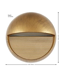 Jonathan Y Orbe 6.25" Outdoor Metal/Glass Integrated Led Wall Sconce, Antique Gold