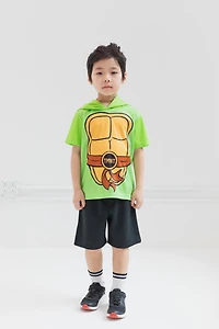 Teenage Mutant Ninja Turtles Toddler Boys Raphael Mesh Athletic Pullover T-Shirt Shorts Outfit Set