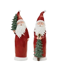 Slickblue Set of 2 Santa Figurines – Festive Holiday Decor for Home and Garden