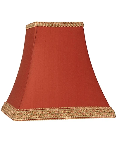 Springcrest Rust Small Square Sided Lamp Shade 5" Top x 10" Bottom x 9" Height (Spider) Replacement with Harp and Finial