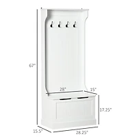 Homcom Hall Tree with Coat Rack, Storage and Sitting Bench, White
