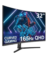 32 inch 2K 2560 x 1440 Qhd 165Hz 1ms Curved Gaming Monitor, Hdmi x 2, Dp x 2, FreeSync