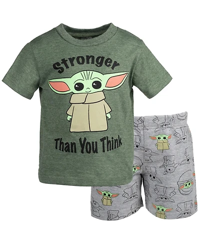 Starwars Boys Star Wars The Mandalorian T-Shirt and French Terry Shorts Outfit Set to