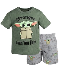 Starwars Boys Star Wars The Mandalorian T-Shirt and French Terry Shorts Outfit Set to