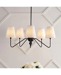 Jonathan Y Skylar 32" 5-Light Classic Minimalist Iron Inverted Gourd Led Chandelier, Black