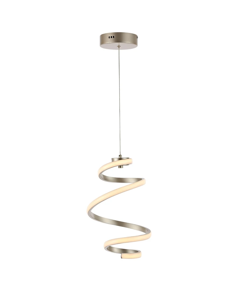 Jonathan Y Whirl 11" 1-Light Modern Minimalist Aluminum/Iron Abstract Integrated Led Pendant, Silver