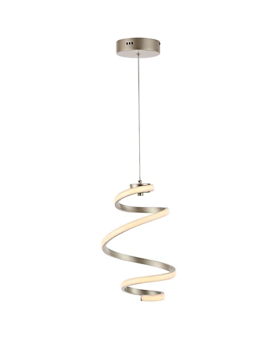 Jonathan Y Whirl 11" 1-Light Modern Minimalist Aluminum/Iron Abstract Integrated Led Pendant, Silver