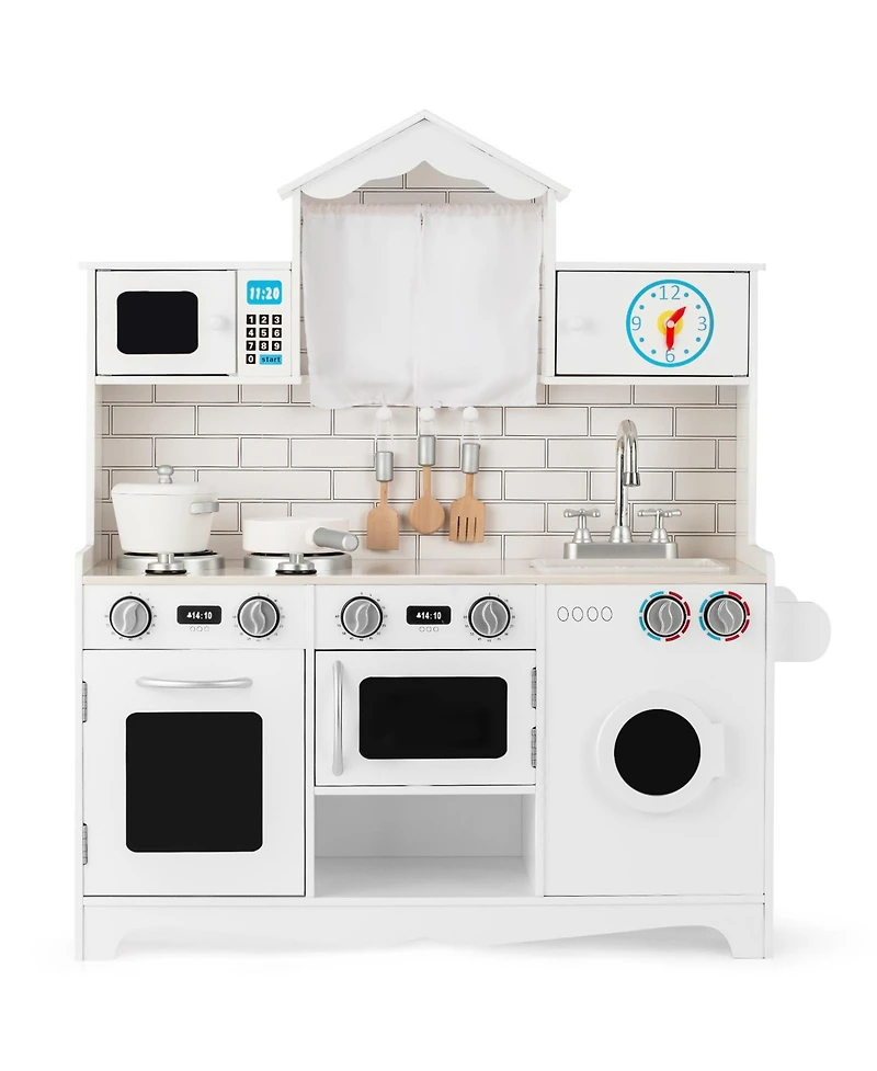 Skonyon Wooden Kids Kitchen with Washing Machine