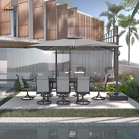 Casainc 11 Ft Square Cantilever Patio Umbrella (base not included）