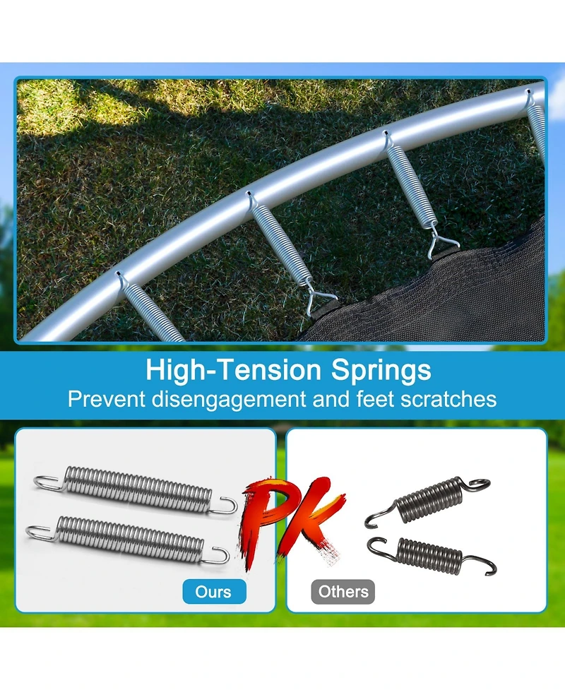 Skonyon 8/10/12/14/15 Feet Outdoor Trampoline Bounce Combo with Safety Closure Net Ladder