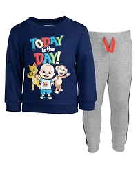CoComelon Toddler Boys Fleece Pullover Sweatshirt and Pants Set