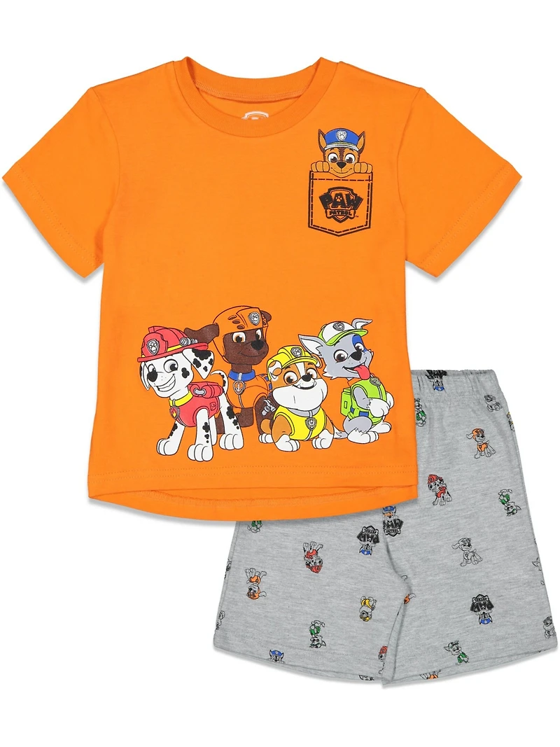 Paw Patrol Toddler Boys T-Shirt and French Terry Shorts Outfit Set