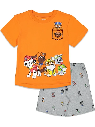 Paw Patrol Toddler Boys T-Shirt and French Terry Shorts Outfit Set