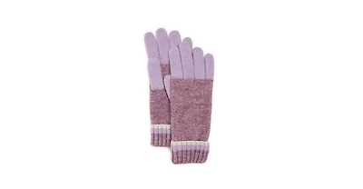 Muk Luks Women's Ribbed Colorblock Gloves