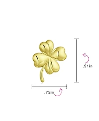 Bling Jewelry Good Luck Fortune Irish Shamrock Shape Lucky Charm Four Leaf Clover Pendant Necklace Sterling Silver