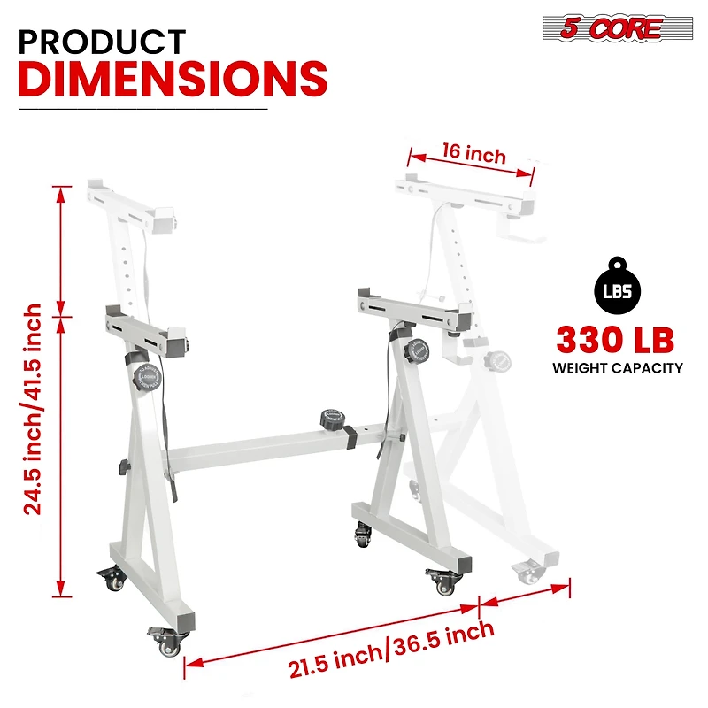 5 Core Keyboard Stand w Wheels Heavy Duty White Height Width Adjustable Z Style Digital Piano Stands Ks Z1 Wh Hd Whls