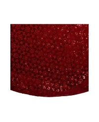 Kurt Adler 72-Inch Burgundy Sequin With Metallic Cord Tree Skirt
