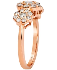 Le Vian Nude Diamond Triple Cluster Flower Ring (1 ct. t.w.) 14k Rose Gold