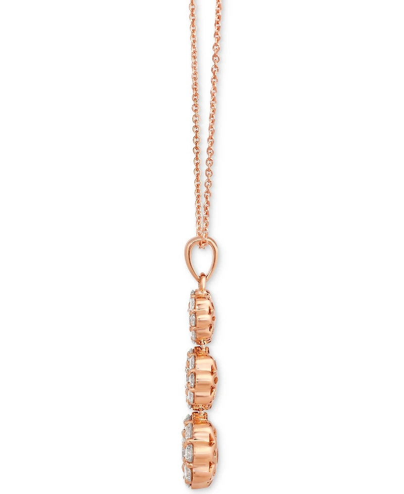 Le Vian Nude Diamond Triple Flower Pendant Adjustable 20" Necklace (1 ct. t.w.) 14k Rose Gold